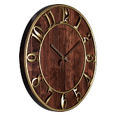Часы настенные Рубин Классика d=38 дерево коричневый+золото 3840-002 Часы настенные Рубин Классика d=38 дерево коричневый+золото 3840-002