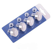 Болт под номер большой белый-белый хром, 4 шт в блистере Болт под номер большой белый-белый хром, 4 шт в блистере