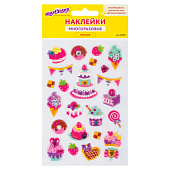  Наклейки зефирные "Праздник", многоразовые, перламутровые со стразами, 10х15 см, ЮНЛАНДИЯ, 661838 