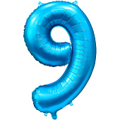 Шар воздушный фольгированный Цифра 9 81см синий Шар воздушный фольгированный Цифра 9 81см синий