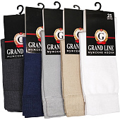  Мужские носки GRAND LINE (M-105), белый, р. 25 