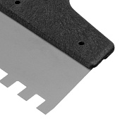 Шпатель зубчатый 200мм, зуб 10х10мм, пластмассовая ручка, нержавеющая сталь Шпатель зубчатый 200мм, зуб 10х10мм, пластмассовая ручка, нержавеющая сталь