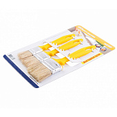 Набор кистей Эмали, натуральная щетина, желтая пластиковая ручка, АКОР Набор кистей Эмали, натуральная щетина, желтая пластиковая ручка, АКОР