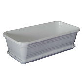 Ящик для цветов и рассады с поддоном "Декор" 390х195х120 Терракот С0805/Белый С0807 Ящик для цветов и рассады с поддоном "Декор" 390х195х120 Терракот С0805/Белый С0807