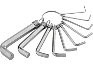  Набор ключей имбусовых HEX, 1,5–10 мм, CrV, 10шт.,никелированный, на кольце// Sparta 