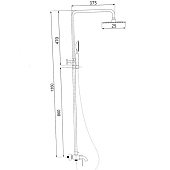  Душевая стойка нерж сталь белая T40194K 