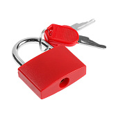  Замок навесной 30х42 мм, красный для чемодана 