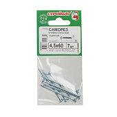 Саморезы универсальные оцинкованные ШУц 4,5х60мм, потайная голова, 7шт Саморезы универсальные оцинкованные ШУц 4,5х60мм, потайная голова, 7шт