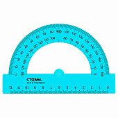  Транспортир 12см 180" НЕОН Cristal проз. 4цв. (20/100) /ТР310/ 