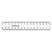  Линейка 15см, ErichKrause Clear, пластиковая прозрачная, 52973 