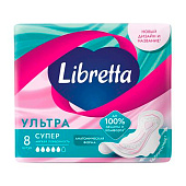  Гигиенические прокладки Libretta Ультра супер с мягк. поверх. 8шт. 