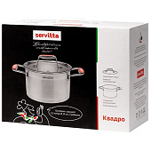  Кастрюля с крышкой Servitta 3,3 литра серия Quadro Sr0116 