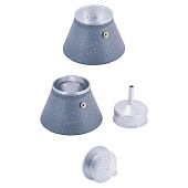 Кофеварка гейзерная 450мл (9 порций) из алюминия 2518GR Кофеварка гейзерная 450мл (9 порций) из алюминия 2518GR