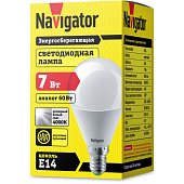 Лампа LED 7Вт Е14, шар, 4000К нейтр. бел. Navigator