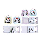  Блокнот  9,8х11,2см 57л гребень блок линия MAZARI PANDA BEAR, 4 дизайна, плотность бумаги 80г/м2, M-8439 
