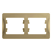 Рамка для розеток и выключателей, 2 поста, цвет титан, SE Glossa Рамка для розеток и выключателей, 2 поста, цвет титан, SE Glossa