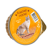 Влажный корм Кошачье счастье для кошек 100г цыпленок Влажный корм Кошачье счастье для кошек 100г цыпленок