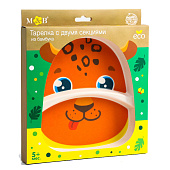 Тарелка детская из бамбука «Леопард», 5083784