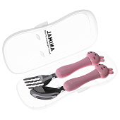 Набор детских столовых приборов в футляре «Зайчата», 10105351 Набор детских столовых приборов в футляре «Зайчата», 10105351