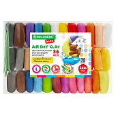 Пластилин супер лёгкий застывающий 36 шт, 360 г, 3 стека, BRAUBERG KIDS 106309 Пластилин супер лёгкий застывающий 36 шт, 360 г, 3 стека, BRAUBERG KIDS 106309