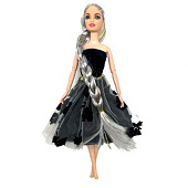 Кукла с шарнирными руками, в черном платье, 32х10 см, коробка, Y018A14 Кукла с шарнирными руками, в черном платье, 32х10 см, коробка, Y018A14