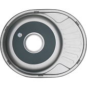  Мойка врезная 57x45см 0,6мм с сифоном овальная ЛЕВАЯ MLN 5745L-P Melana 