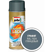  Эмаль аэрозольная алкидная глянцевая графит RAL 7024 JOBI 520мл 