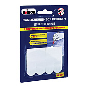 Полоски двухсторонние самоклеящиеся UNIBOB, белый, 4 шт/упак