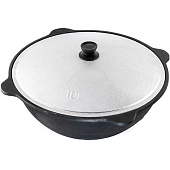 Казан чугунный с крышкой Jenna JN-10413 10 л (круглое дно)