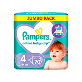 Подгузники PAMPERS Active Baby-Dry Maxi (9-14 кг) Джамбо Упаковка 70шт.