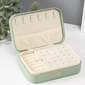 Шкатулка для украшений кожзам Стёганная. Ромбы серо-зелёная 11х16х5 см 10524182 Шкатулка для украшений кожзам Стёганная. Ромбы серо-зелёная 11х16х5 см 10524182