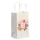 Пакет крафтовый «Для тебя», цветы, 12 х 21 х 9 см, 10183459 Пакет крафтовый «Для тебя», цветы, 12 х 21 х 9 см, 10183459