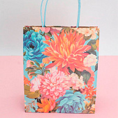  Пакет подарочный «Flower hugs», blue-orange (21х25.5х10) 