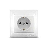  Евророзетка 1-м СП С0028 с зазем. 16А бел Севиль 