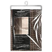  Штора для ванной Лаурель 3D ПВХ 180х180см 12 колец дымчатый /104242 Zenfort 