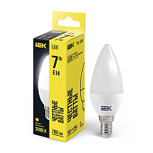Лампа LED 7Вт Е14, свеча, 3000К теплый IEK Лампа LED 7Вт Е14, свеча, 3000К теплый IEK