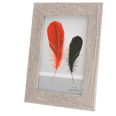  Фоторамка 10х15 пластик Ромбы. Текстура дерева серая 185х135 9469539 