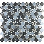 Мозаика 29,5х31 Circle Aqua Black Mix Черный /Vidrepur