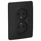 Розетка 2-м СП BLANCA б/з антрацит SchE BLNRS000026 Розетка 2-м СП BLANCA б/з антрацит SchE BLNRS000026