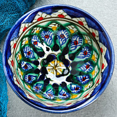 Пиала Риштанская керамика "Цветы", 8,5 см, малая коньячная, микс 2410831 Пиала Риштанская керамика "Цветы", 8,5 см, малая коньячная, микс 2410831