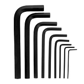 Набор ключей имбусовых HEX, 2,0–12 мм, CrV, 9шт, короткие, оксидированные, Matrix Набор ключей имбусовых HEX, 2,0–12 мм, CrV, 9шт, короткие, оксидированные, Matrix