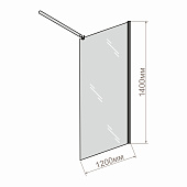  Шторка для ванны GR-103 (120х140) алюминиевый профиль, стекло ПРОЗРАЧНОЕ 6мм 