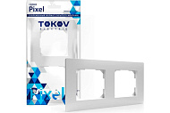  Рамка для розеток и выключателей, 2 поста, цвет белый, TOKOV Pixel 