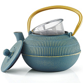  Чайник заварочный,чугунный, 0,9 л ,голубой (Арт. YM385) 