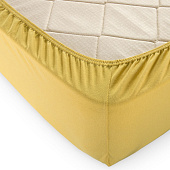 Простыня на резинке 180х200 .горчица Простыня на резинке 180х200 .горчица
