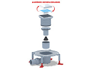 Трап горизонт D50 100х100 нерж решетка (под плитку) h100мм комб затвор THZ5802 Трап горизонт D50 100х100 нерж решетка (под плитку) h100мм комб затвор THZ5802