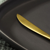 Нож столовый "Фолк" 22 см цвет золото, серебряная ручка 7892827 Нож столовый "Фолк" 22 см цвет золото, серебряная ручка 7892827