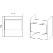 Тумба подвесная Бостон с раковиной Como 50 Viant Тумба подвесная Бостон с раковиной Como 50 Viant