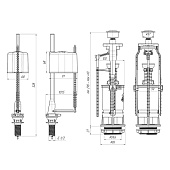  Арматура для бачка кноп 1 режим нижн подвод WC6550M Ани-Пласт 