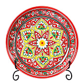  Ляган узбекский «Цветы», d=25 см, красный 10402765 